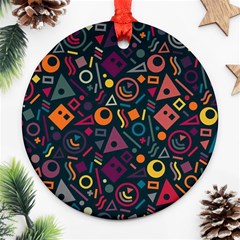 Random, Abstract, Forma, Cube, Triangle, Creative Ornament (round)