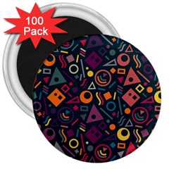 Random, Abstract, Forma, Cube, Triangle, Creative 3  Magnets (100 Pack)