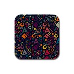 Random, Abstract, Forma, Cube, Triangle, Creative Rubber Square Coaster (4 pack) Front