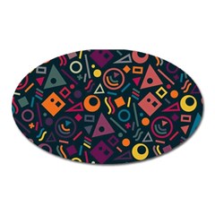 Random, Abstract, Forma, Cube, Triangle, Creative Oval Magnet by nateshop