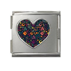 Random, Abstract, Forma, Cube, Triangle, Creative Mega Link Heart Italian Charm (18mm)