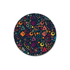 Random, Abstract, Forma, Cube, Triangle, Creative Magnet 3  (round)