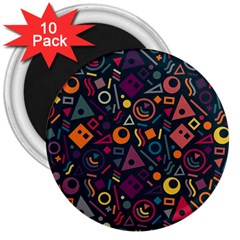 Random, Abstract, Forma, Cube, Triangle, Creative 3  Magnets (10 Pack) 