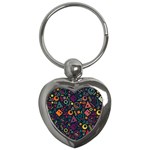 Random, Abstract, Forma, Cube, Triangle, Creative Key Chain (Heart) Front