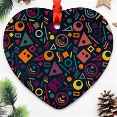 Random, Abstract, Forma, Cube, Triangle, Creative Heart Ornament (two Sides)