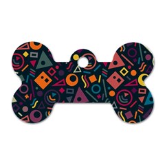 Random, Abstract, Forma, Cube, Triangle, Creative Dog Tag Bone (two Sides)