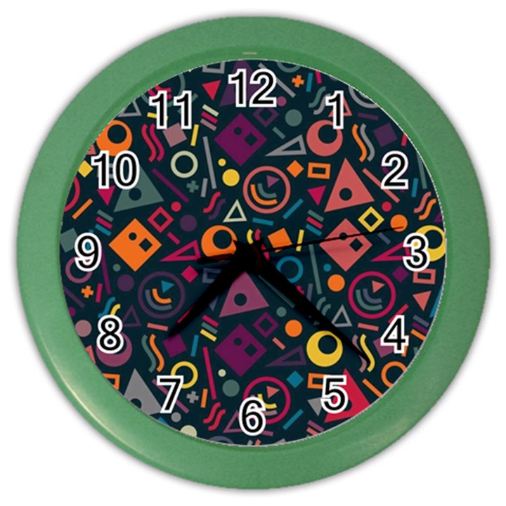 Random, Abstract, Forma, Cube, Triangle, Creative Color Wall Clock