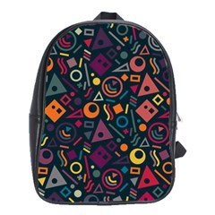 Random, Abstract, Forma, Cube, Triangle, Creative School Bag (large)