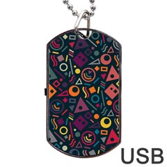 Random, Abstract, Forma, Cube, Triangle, Creative Dog Tag Usb Flash (one Side)