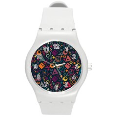 Random, Abstract, Forma, Cube, Triangle, Creative Round Plastic Sport Watch (m) by nateshop