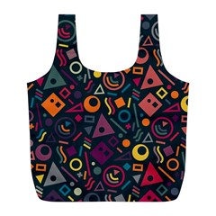 Random, Abstract, Forma, Cube, Triangle, Creative Full Print Recycle Bag (l)