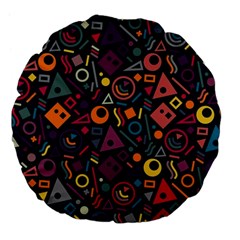 Random, Abstract, Forma, Cube, Triangle, Creative Large 18  Premium Flano Round Cushions