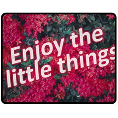 Indulge In Life s Small Pleasures  Two Sides Fleece Blanket (medium) by dflcprintsclothing