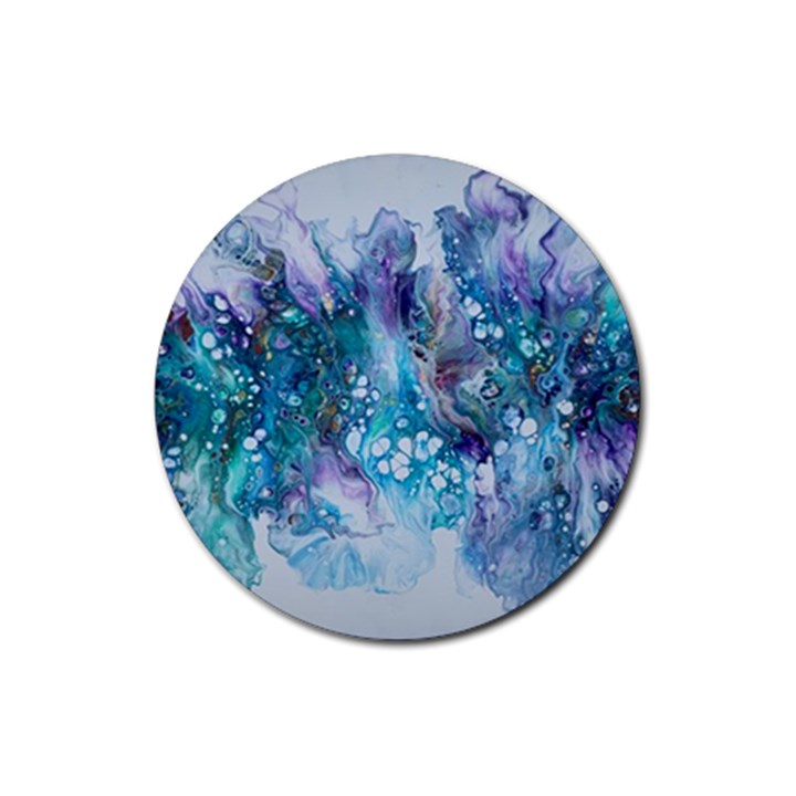 Sea anemone Rubber Round Coaster (4 pack)