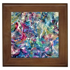 Abstract Confluence Framed Tile by kaleidomarblingart