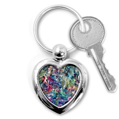 Abstract Confluence Key Chain (heart) by kaleidomarblingart