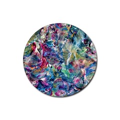 Abstract Confluence Rubber Coaster (round) by kaleidomarblingart