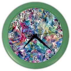 Abstract Confluence Color Wall Clock by kaleidomarblingart