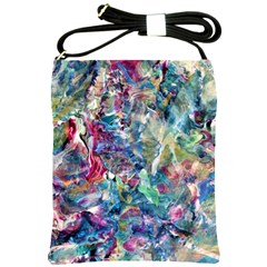 Abstract Confluence Shoulder Sling Bag by kaleidomarblingart