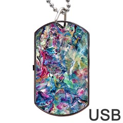 Abstract Confluence Dog Tag Usb Flash (one Side) by kaleidomarblingart