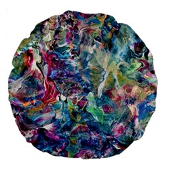 Abstract Confluence Large 18  Premium Round Cushions by kaleidomarblingart