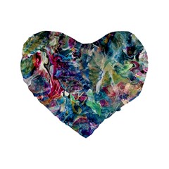 Abstract Confluence Standard 16  Premium Heart Shape Cushions by kaleidomarblingart