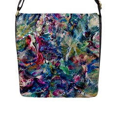 Abstract Confluence Flap Closure Messenger Bag (l) by kaleidomarblingart