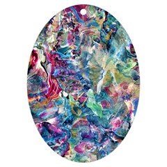 Abstract Confluence Uv Print Acrylic Ornament Oval by kaleidomarblingart