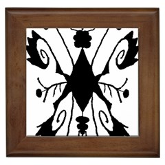 Black Silhouette Artistic Hand Draw Symbol Wb Framed Tile by dflcprintsclothing