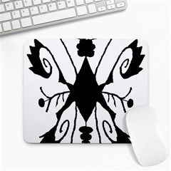 Black Silhouette Artistic Hand Draw Symbol Wb Large Mousepad by dflcprintsclothing