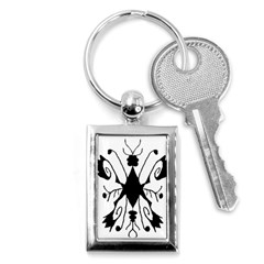 Black Silhouette Artistic Hand Draw Symbol Wb Key Chain (rectangle) by dflcprintsclothing