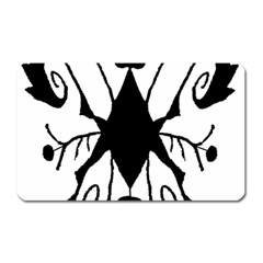 Black Silhouette Artistic Hand Draw Symbol Wb Magnet (rectangular) by dflcprintsclothing