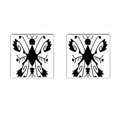 Black Silhouette Artistic Hand Draw Symbol Wb Cufflinks (square) by dflcprintsclothing