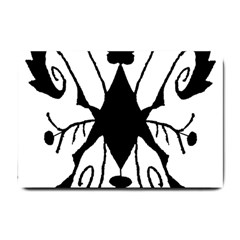 Black Silhouette Artistic Hand Draw Symbol Wb Small Doormat by dflcprintsclothing