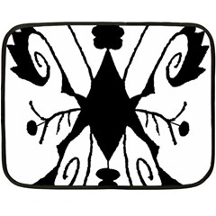 Black Silhouette Artistic Hand Draw Symbol Wb Two Sides Fleece Blanket (mini) by dflcprintsclothing