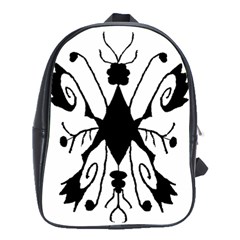 Black Silhouette Artistic Hand Draw Symbol Wb School Bag (large) by dflcprintsclothing