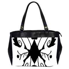 Black Silhouette Artistic Hand Draw Symbol Wb Oversize Office Handbag (2 Sides) by dflcprintsclothing