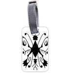 Black Silhouette Artistic Hand Draw Symbol Wb Luggage Tag (two sides) Front