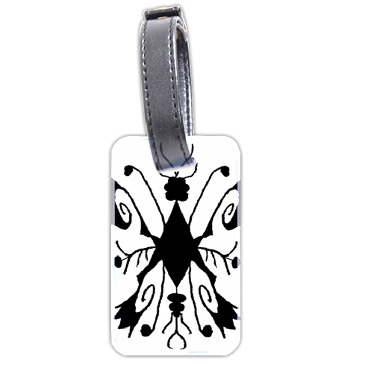 Black Silhouette Artistic Hand Draw Symbol Wb Luggage Tag (two sides)