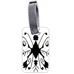 Black Silhouette Artistic Hand Draw Symbol Wb Luggage Tag (two sides) Back