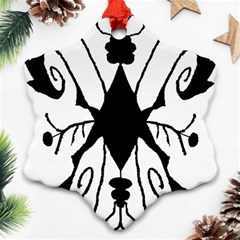 Black Silhouette Artistic Hand Draw Symbol Wb Ornament (snowflake) by dflcprintsclothing