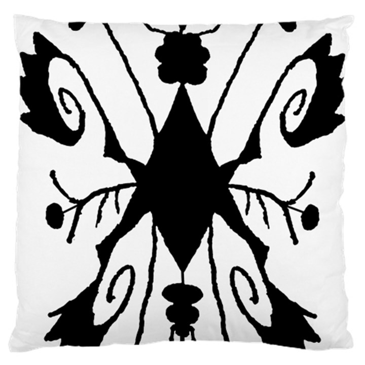 Black Silhouette Artistic Hand Draw Symbol Wb Large Cushion Case (Two Sides)