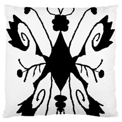 Black Silhouette Artistic Hand Draw Symbol Wb Large Premium Plush Fleece Cushion Case (one Side) by dflcprintsclothing