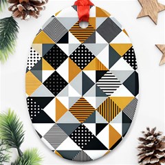 Pattern Tile Squares Triangles Seamless Geometry Ornament (oval)