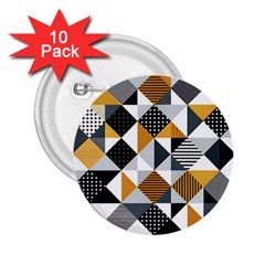 Pattern Tile Squares Triangles Seamless Geometry 2 25  Buttons (10 Pack) 