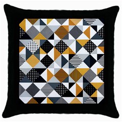 Pattern Tile Squares Triangles Seamless Geometry Throw Pillow Case (black)