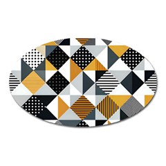 Pattern Tile Squares Triangles Seamless Geometry Oval Magnet