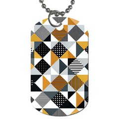 Pattern Tile Squares Triangles Seamless Geometry Dog Tag (one Side)