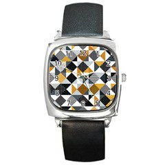 Pattern Tile Squares Triangles Seamless Geometry Square Metal Watch