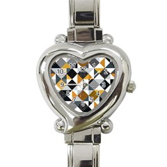 Pattern Tile Squares Triangles Seamless Geometry Heart Italian Charm Watch